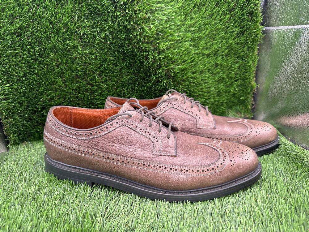 Florsheim Oxford Dress Shoes Men 10.5 Brown Leather Wingtip Brogue Preppy Formal